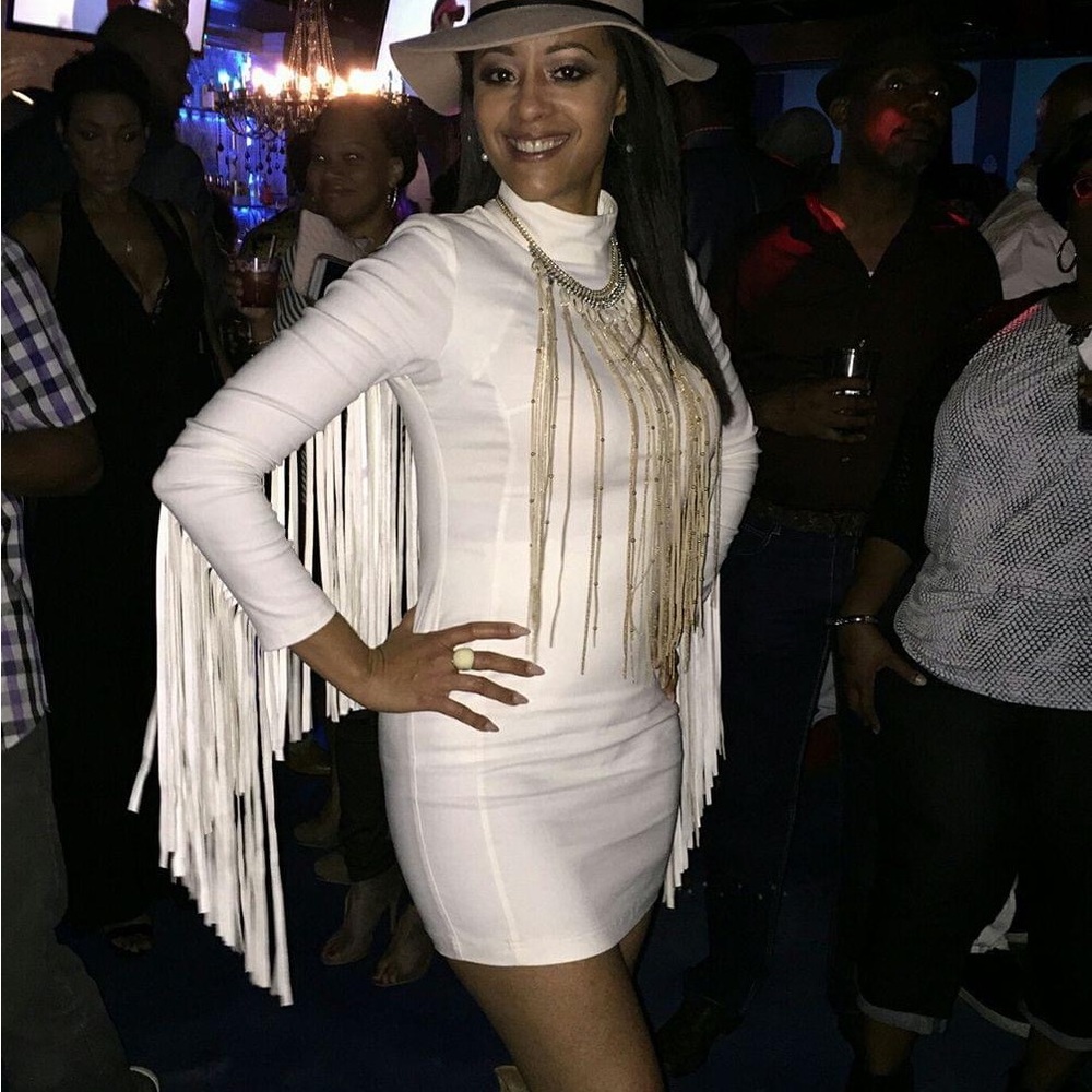 Rodeo Dress with fringe sleeves. Size small